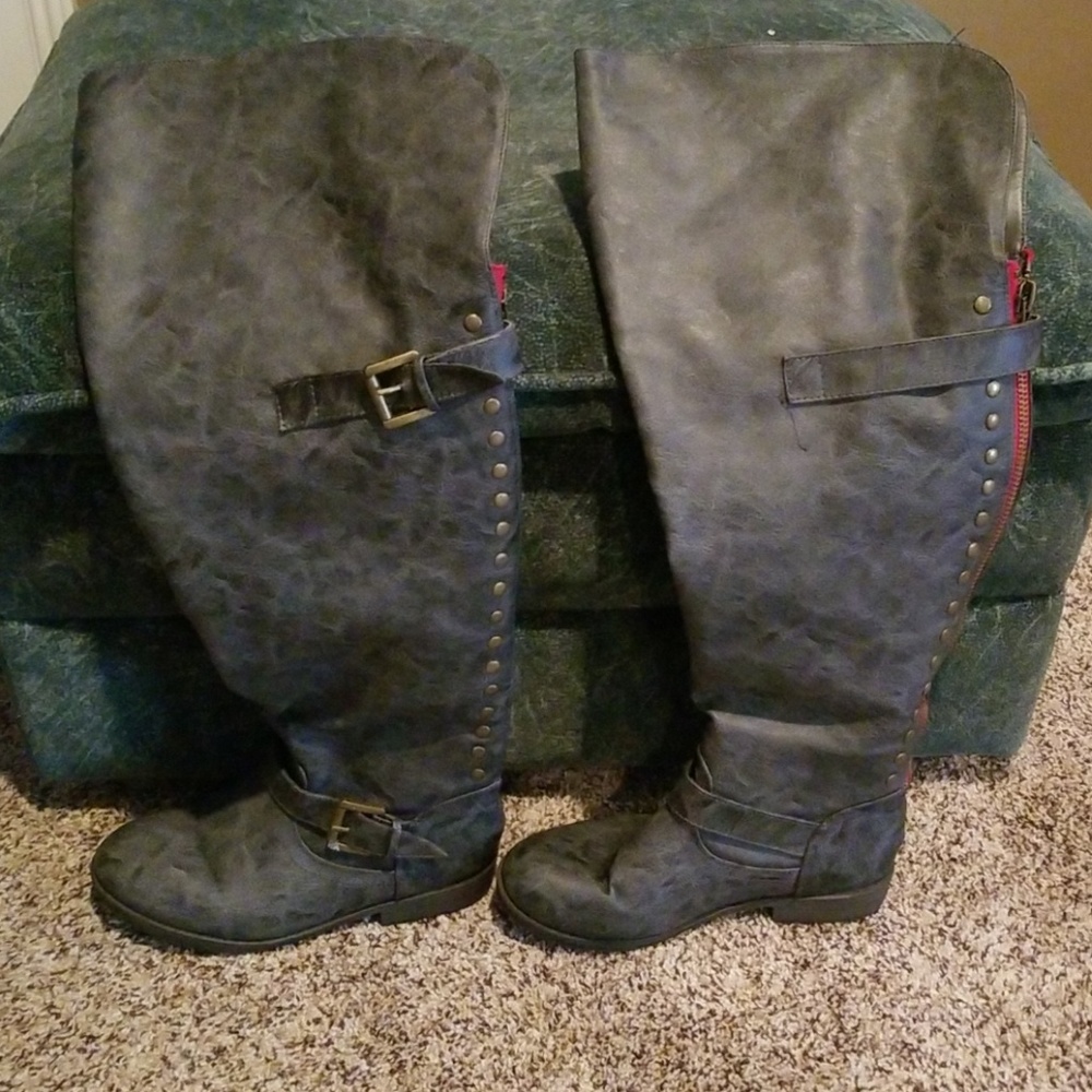 Barely worn, wide calf over the knee boots